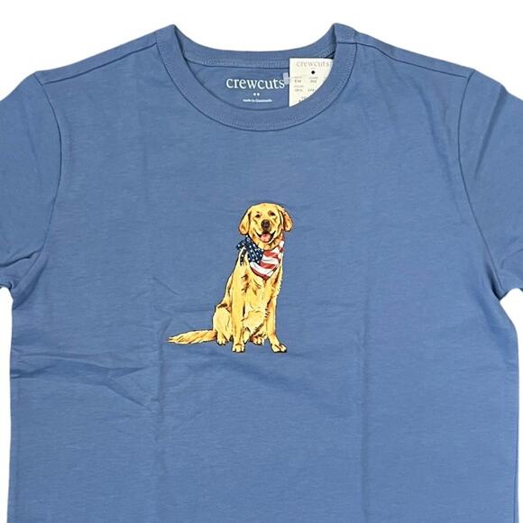 NWT J. Crew Boys' Blue Dog W/Patriotic Bandana Graphic Tee - SIZE L - Picture 2 of 5
